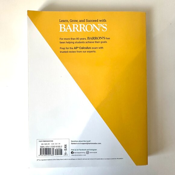 Barron’s AP Calculus Premium 2025: Prep Book w/12 Practice Tests +Review +Online - Picture 2 of 4
